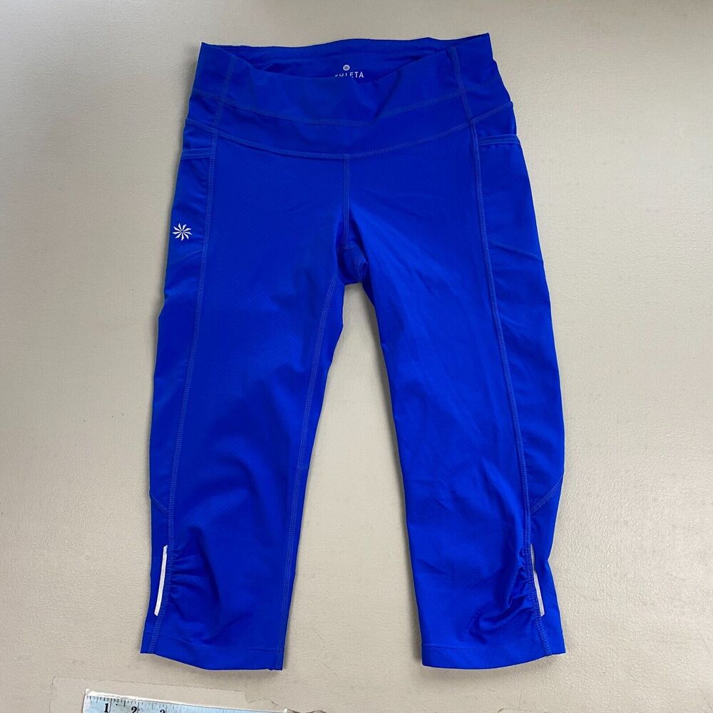 Athleta Capri Leggings Womens XXS Blue Dobby Be Free Knicker Athletic